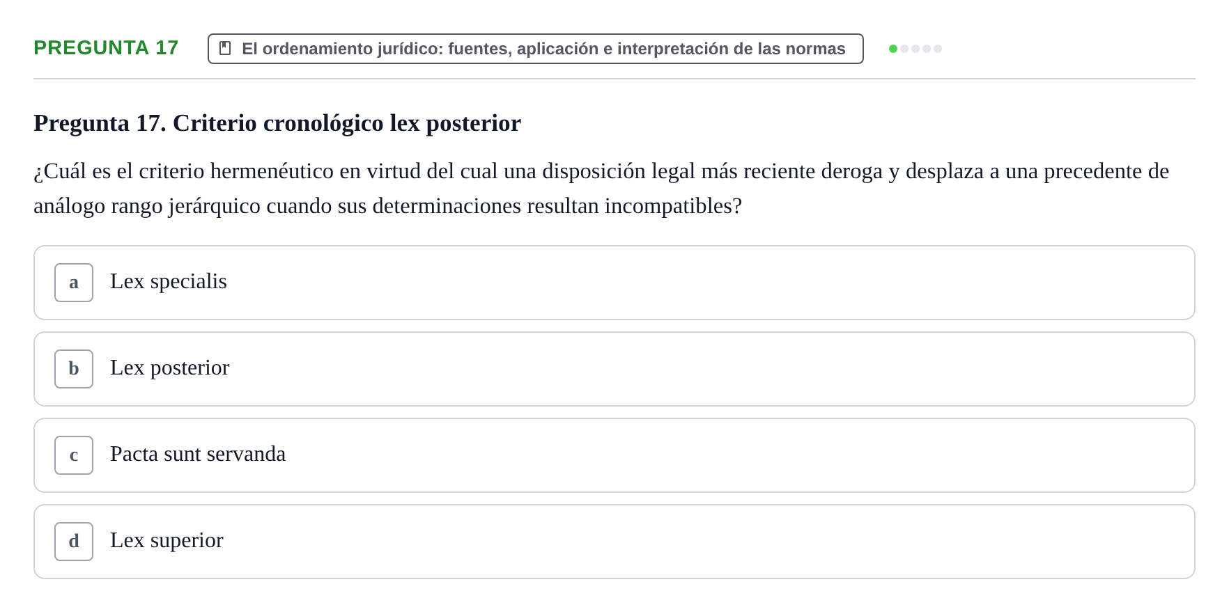 Enunciado: Pregunta 17