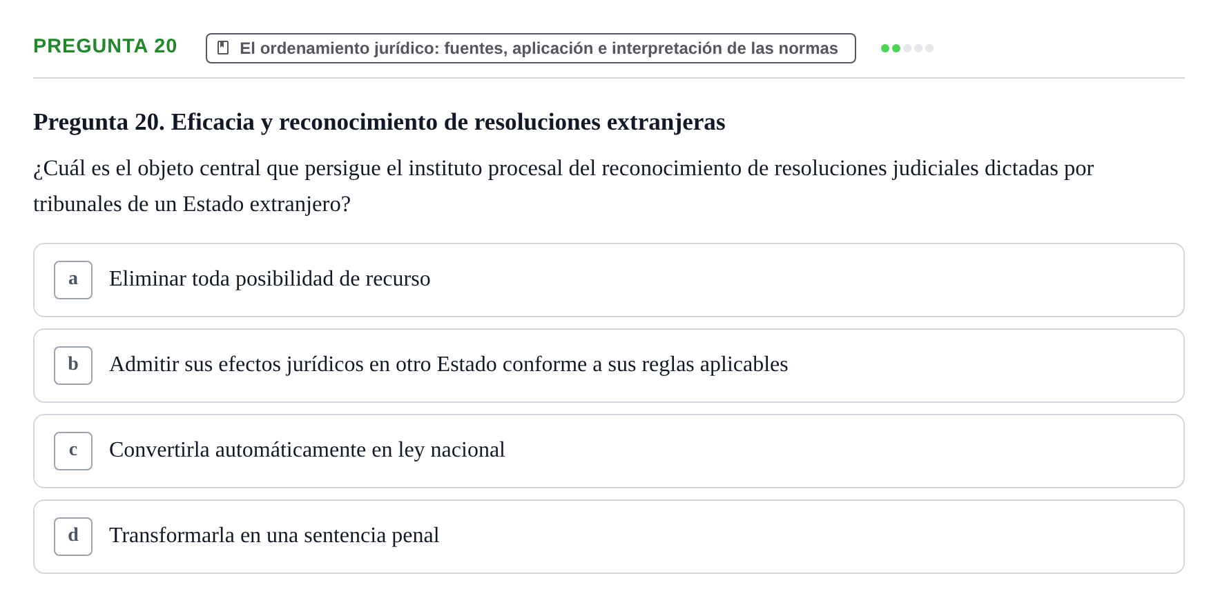 Enunciado: Pregunta 20