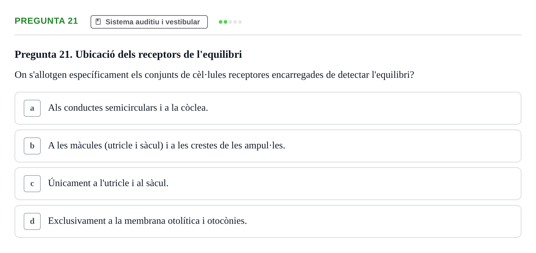 Enunciado: Pregunta 21 · Psicofisiología UB Examen Final de Psicofisiologia