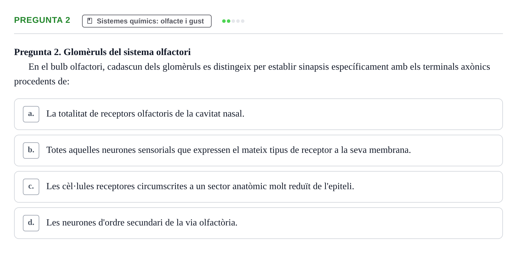 Enunciado: Pregunta 2 · Psicofisiología UB Examen Final de Psicofisiologia