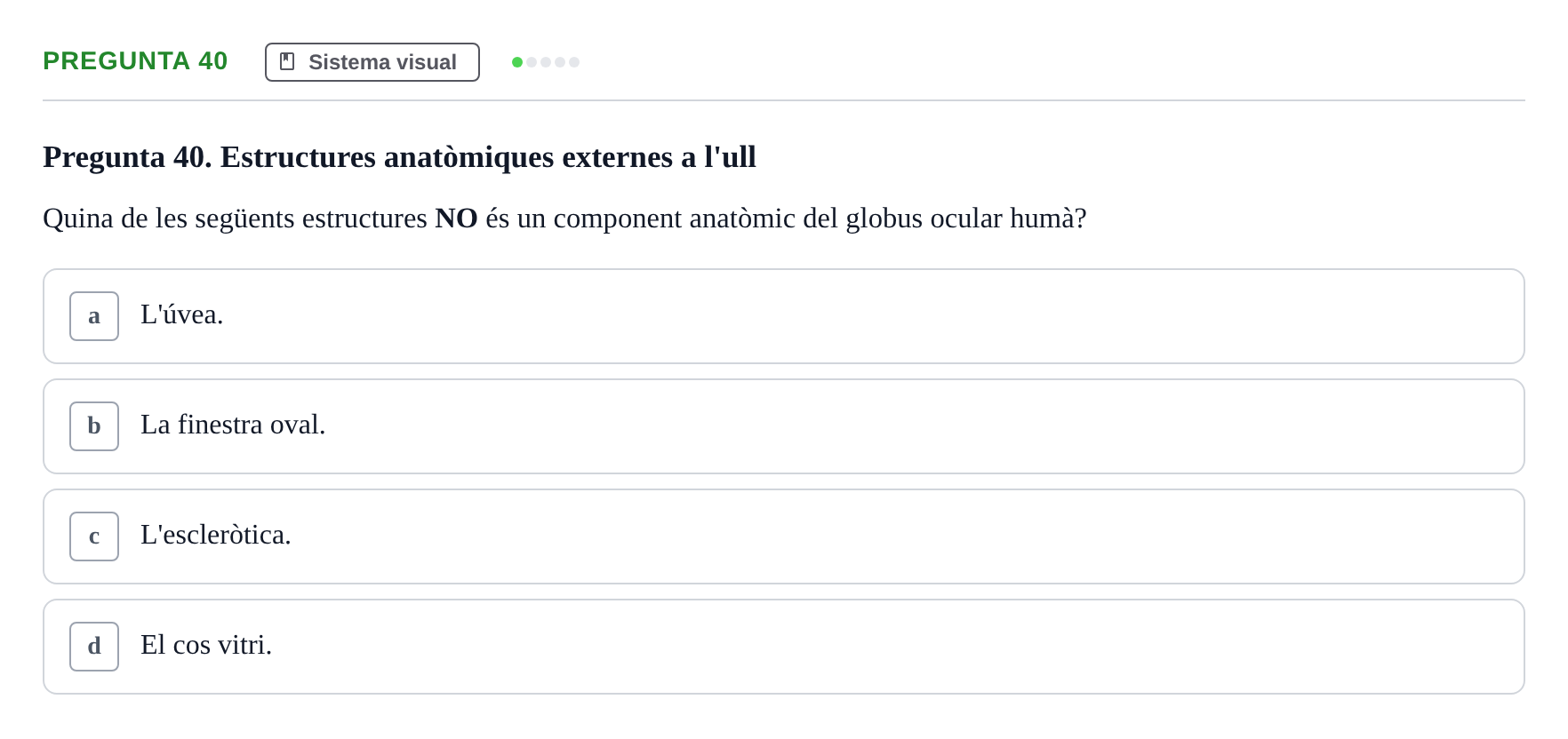 Enunciado: Pregunta 40 · Psicofisiología UB Examen Final de Psicofisiologia