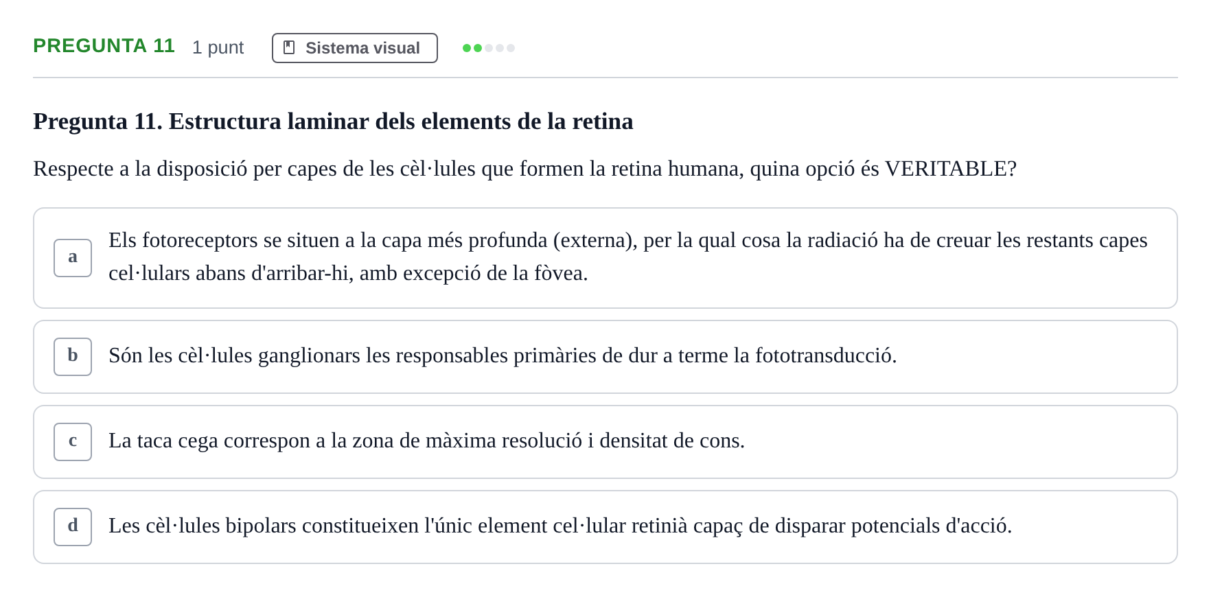 Enunciado: Pregunta 11 · Psicofisiología UB 2025