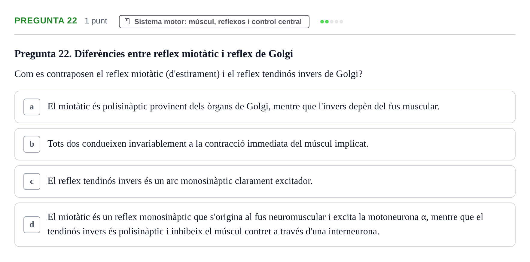 Enunciado: Pregunta 22 · Psicofisiología UB 2025