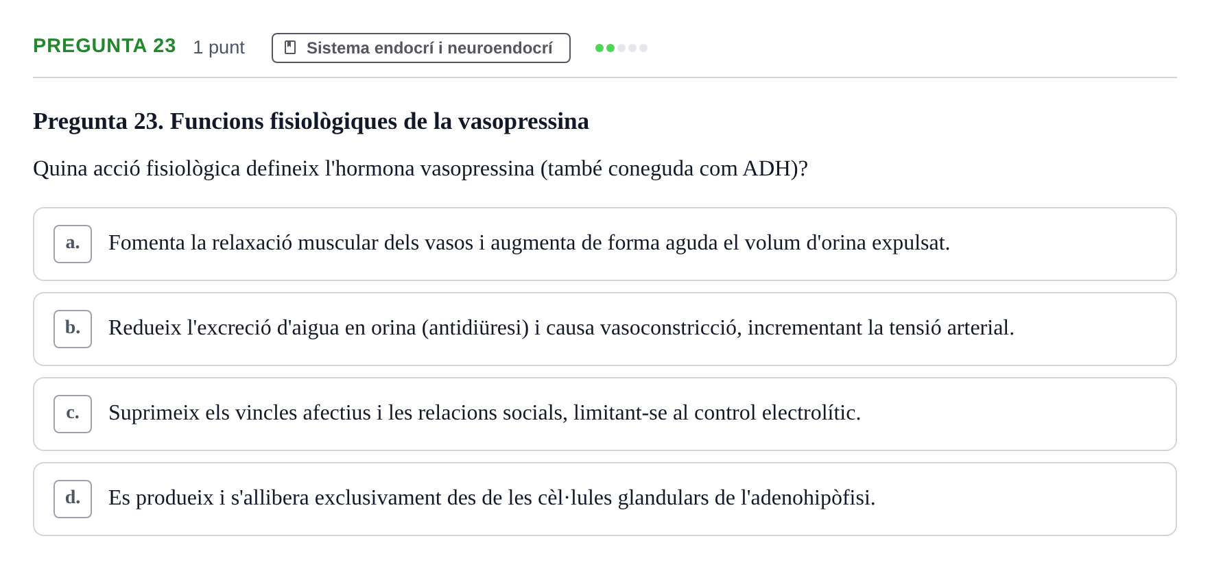 Enunciado: Pregunta 23 · Psicofisiología UB 2025