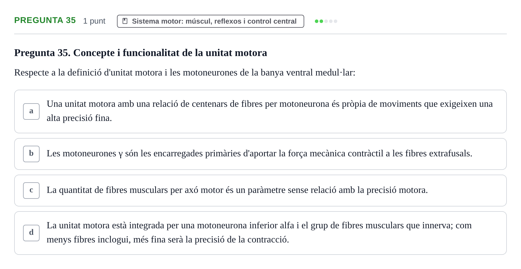 Enunciado: Pregunta 35 · Psicofisiología UB 2025