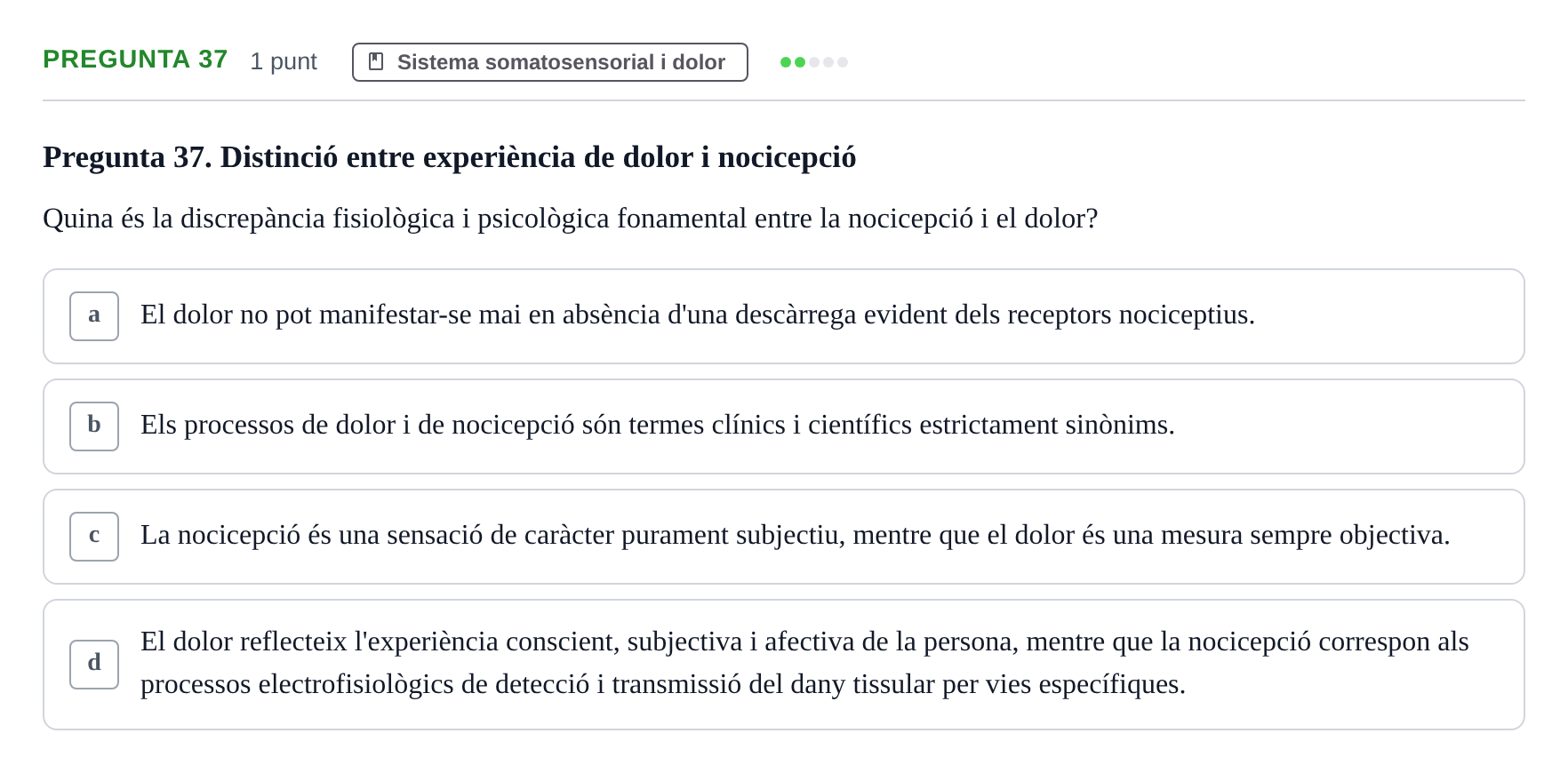 Enunciado: Pregunta 37 · Psicofisiología UB 2025