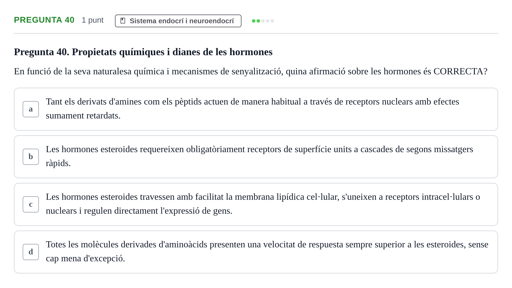 Enunciado: Pregunta 40 · Psicofisiología UB 2025