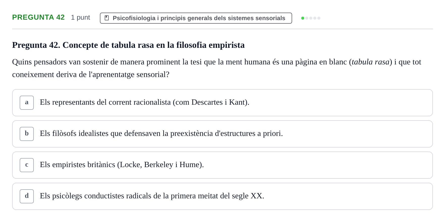 Enunciado: Pregunta 42 · Psicofisiología UB 2025