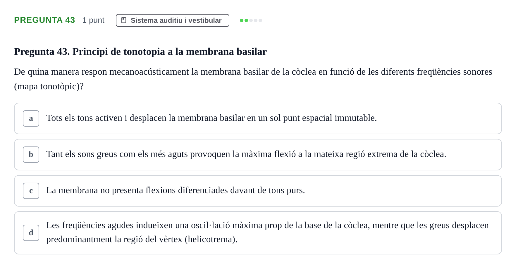 Enunciado: Pregunta 43 · Psicofisiología UB 2025