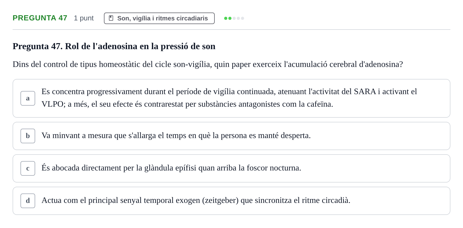 Enunciado: Pregunta 47 · Psicofisiología UB 2025