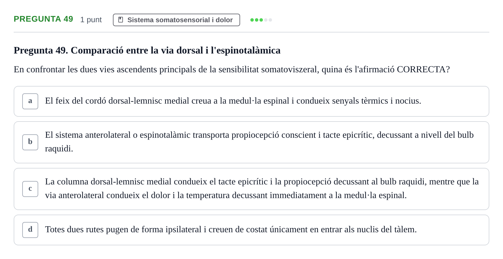 Enunciado: Pregunta 49 · Psicofisiología UB 2025
