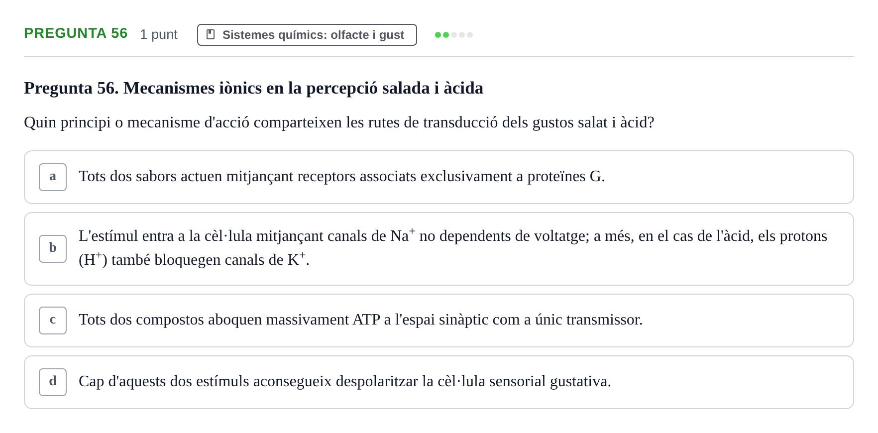 Enunciado: Pregunta 56 · Psicofisiología UB 2025