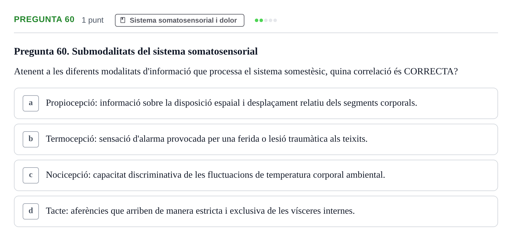 Enunciado: Pregunta 60 · Psicofisiología UB 2025