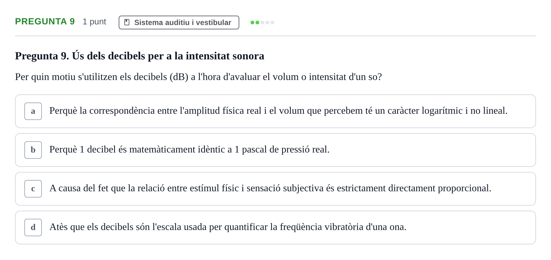 Enunciado: Pregunta 9 · Psicofisiología UB 2025