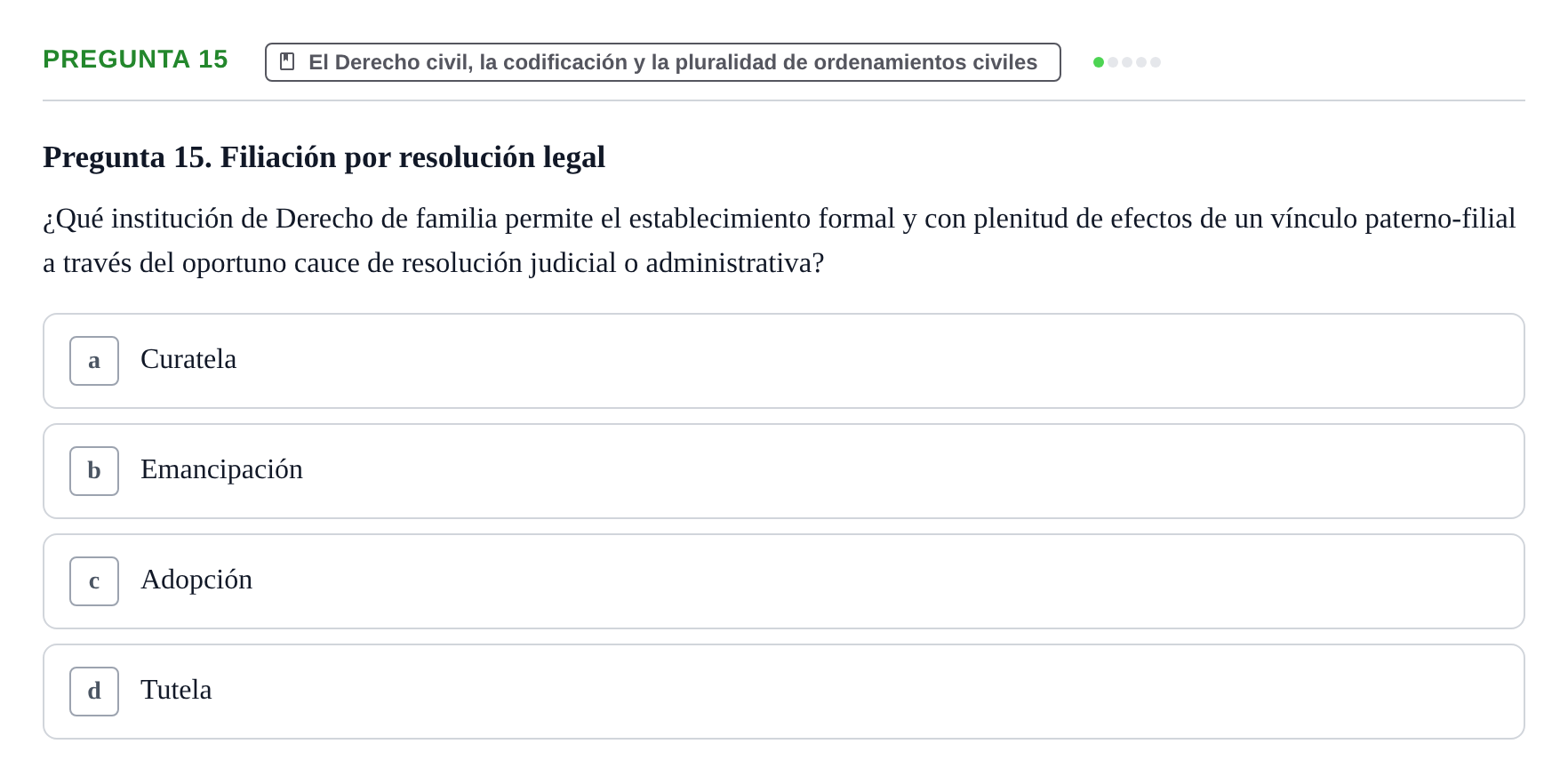 Enunciado: Pregunta 15