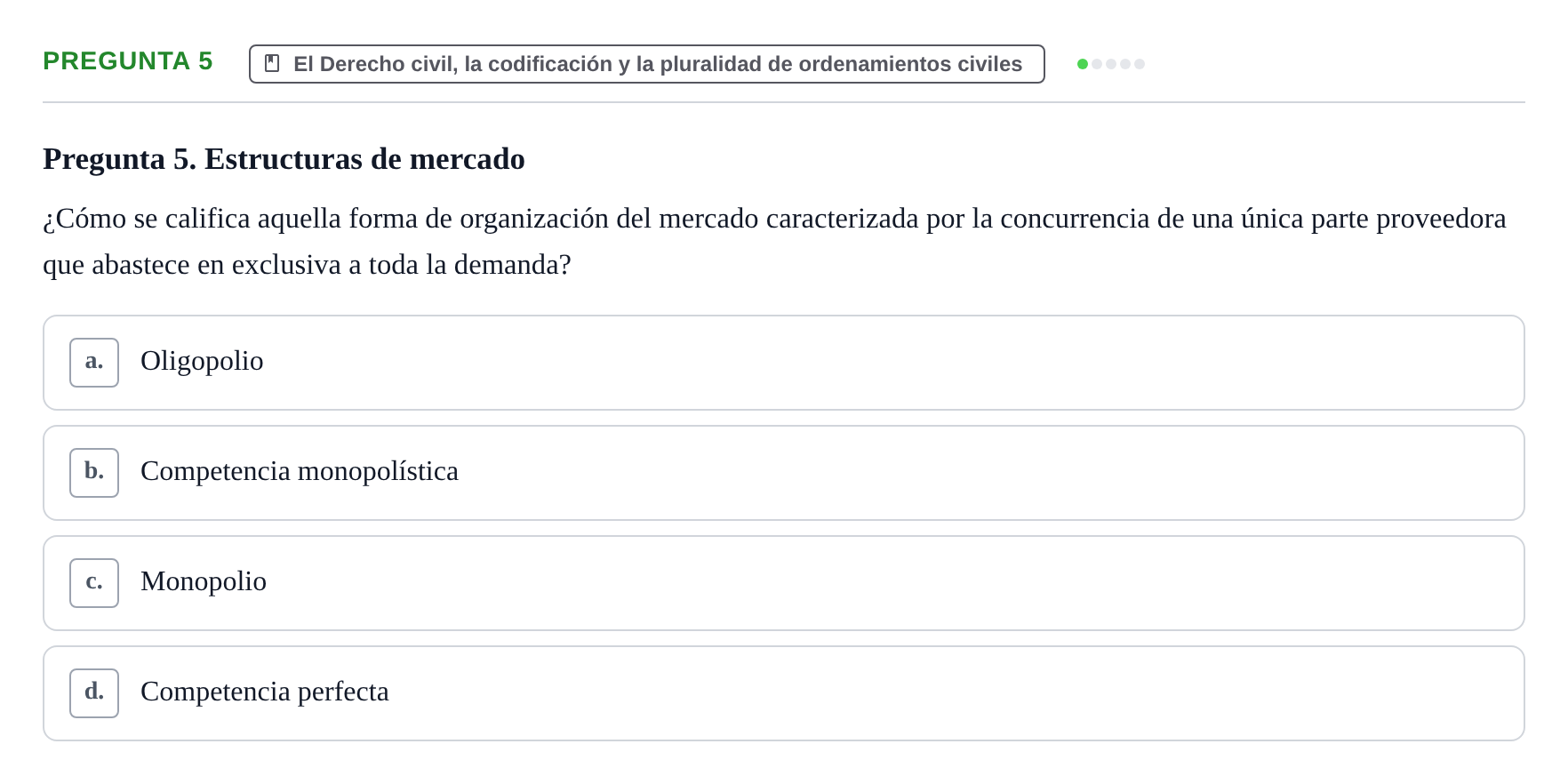 Enunciado: Pregunta 5
