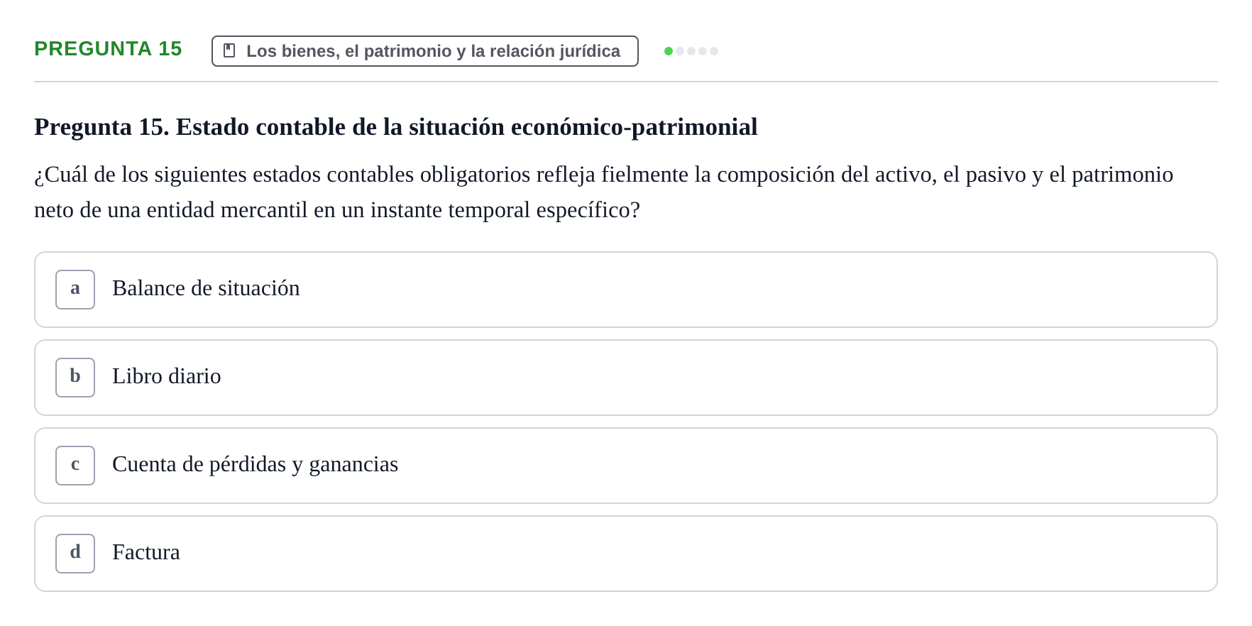 Enunciado: Pregunta 15