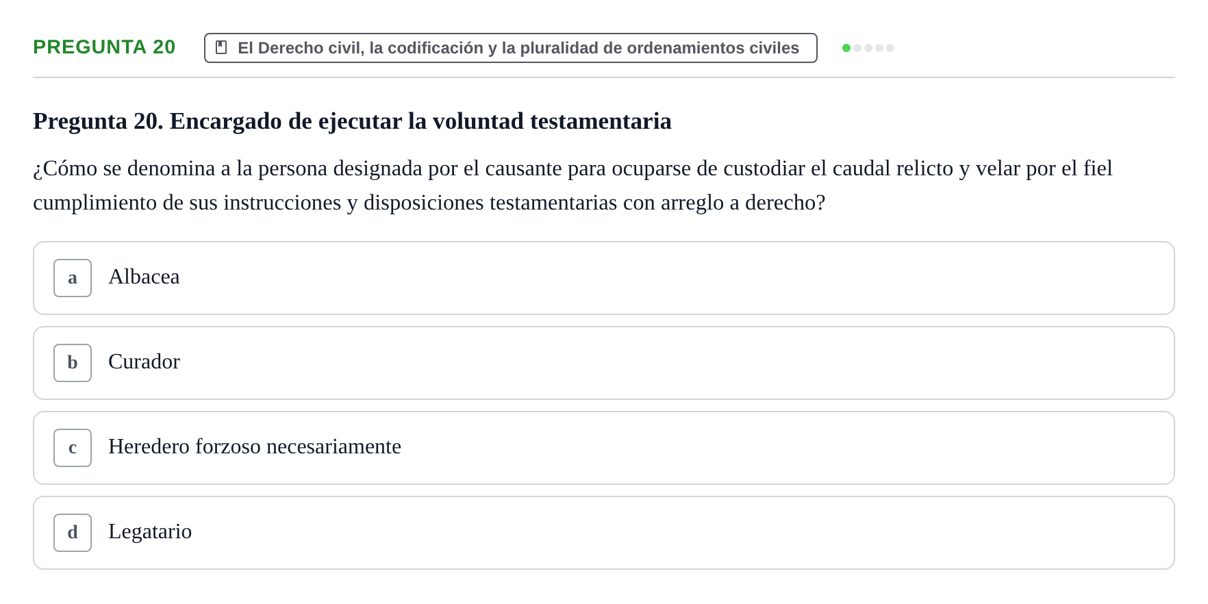 Enunciado: Pregunta 20