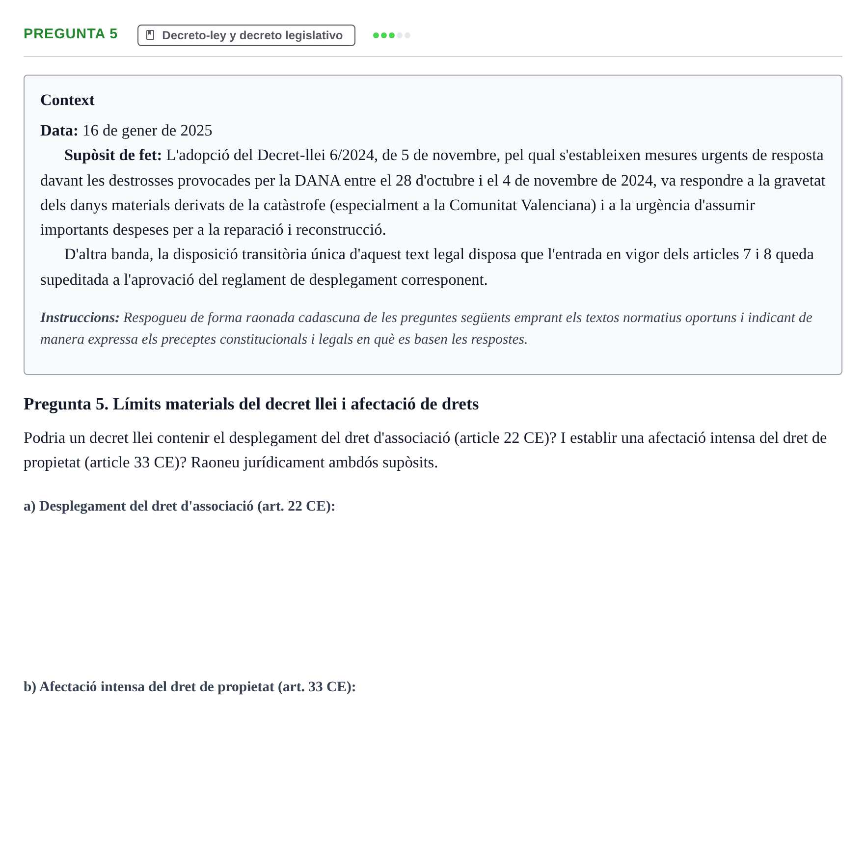 Enunciado: Pregunta 5 · Principios e Instituciones Constitucionales UB 2025