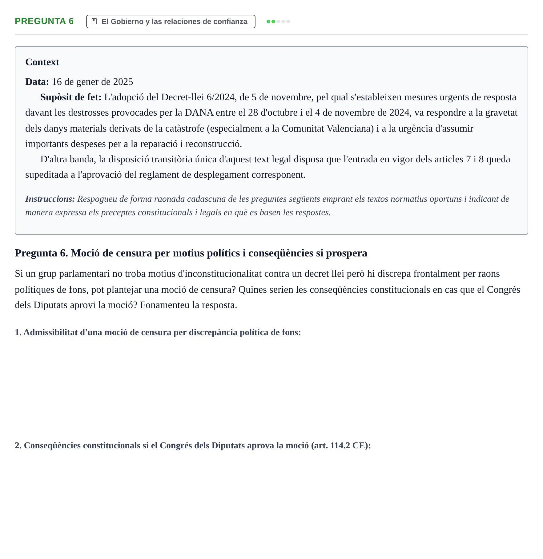 Enunciado: Pregunta 6 · Principios e Instituciones Constitucionales UB 2025