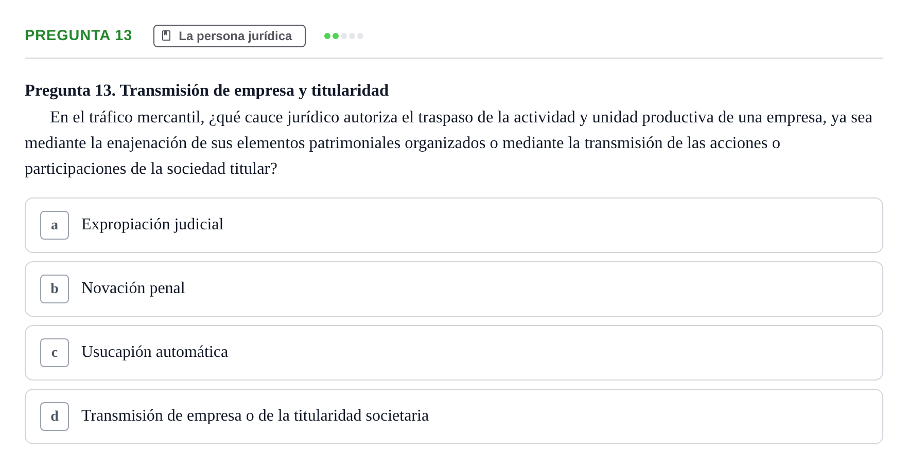 Enunciado: Pregunta 13