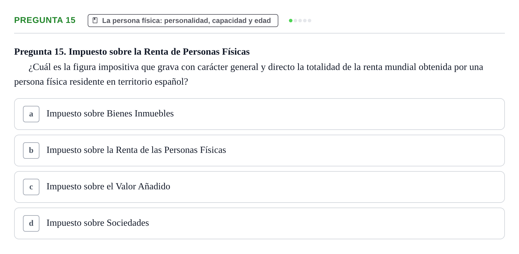 Enunciado: Pregunta 15