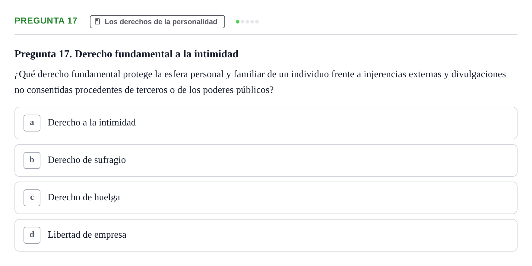 Enunciado: Pregunta 17