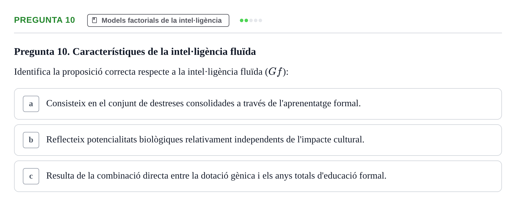 Enunciado: Pregunta 10 · Diferencies Individuals UB 2022