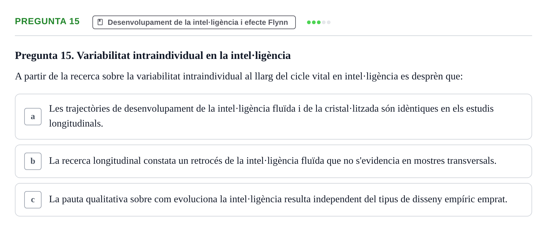 Enunciado: Pregunta 15 · Diferencies Individuals UB 2022