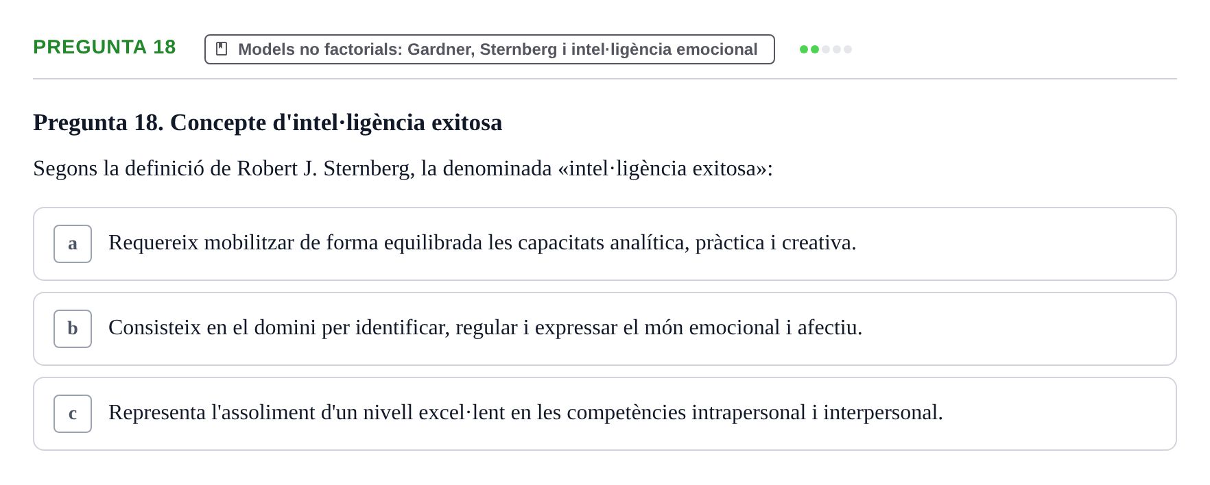 Enunciado: Pregunta 18 · Diferencies Individuals UB 2022