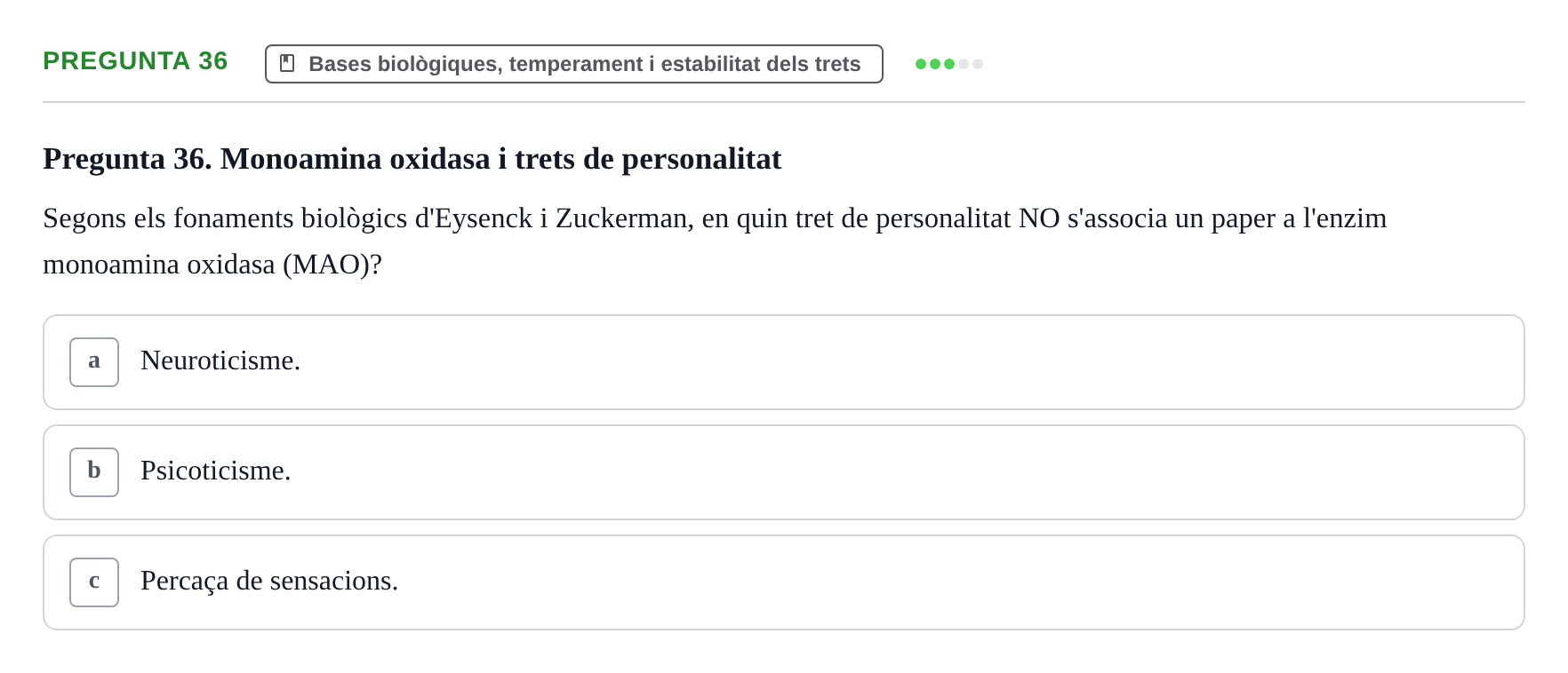 Enunciado: Pregunta 36 · Diferencies Individuals UB 2022
