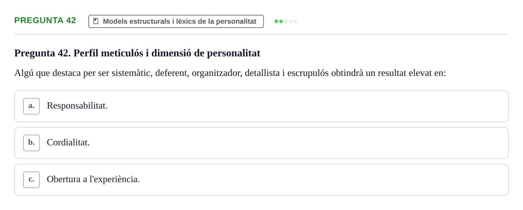 Enunciado: Pregunta 42 · Diferencies Individuals UB 2022