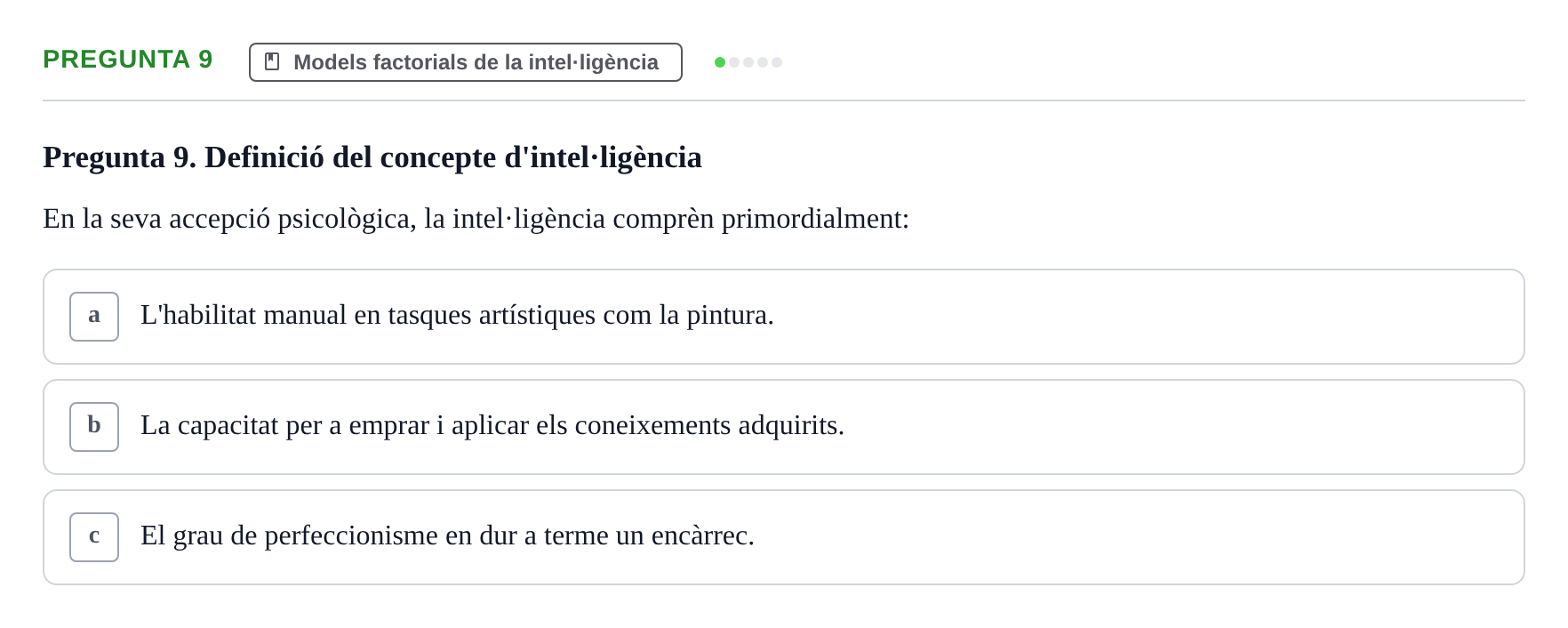 Enunciado: Pregunta 9 · Diferencies Individuals UB 2022