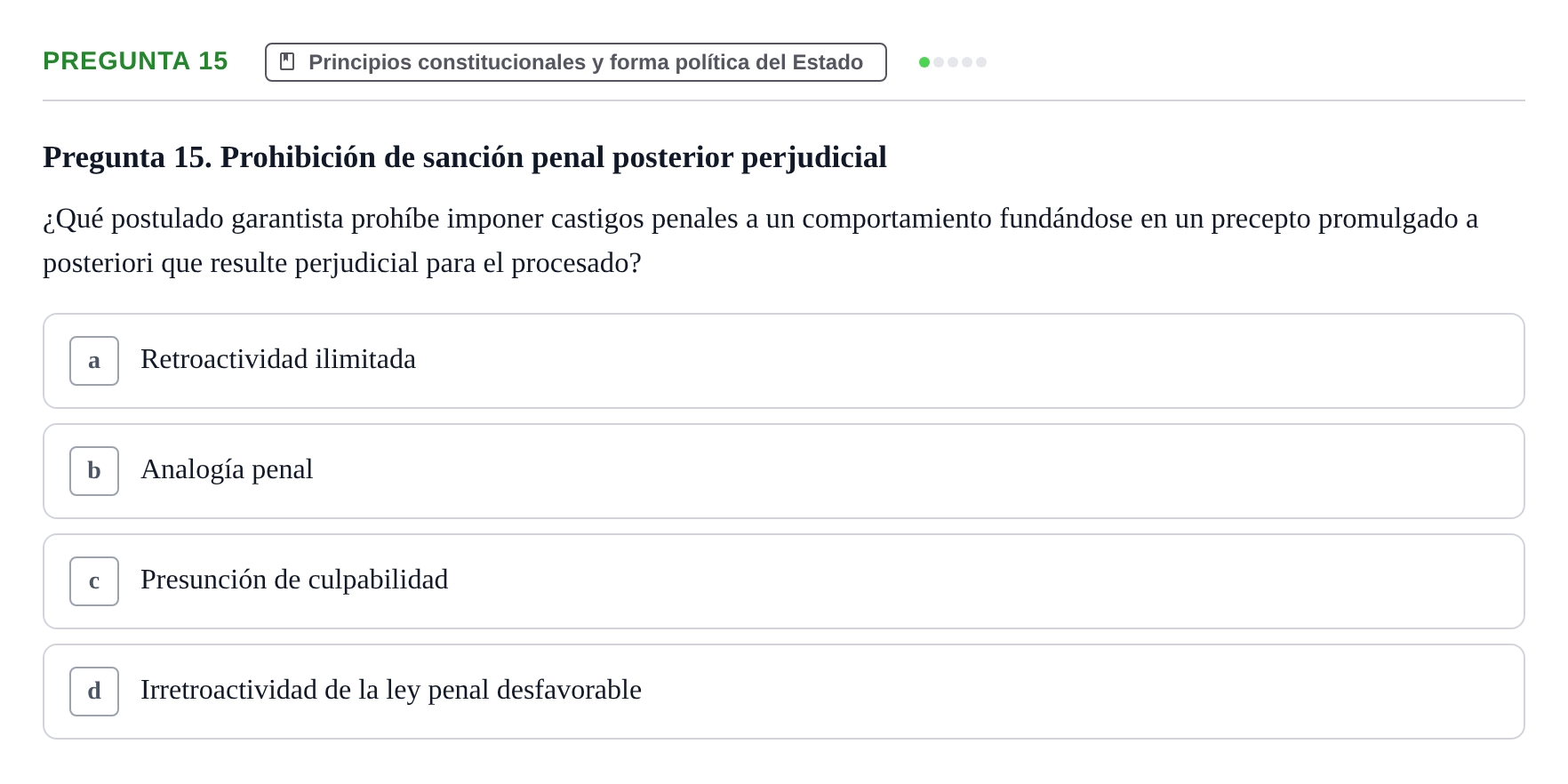 Enunciado: Pregunta 15