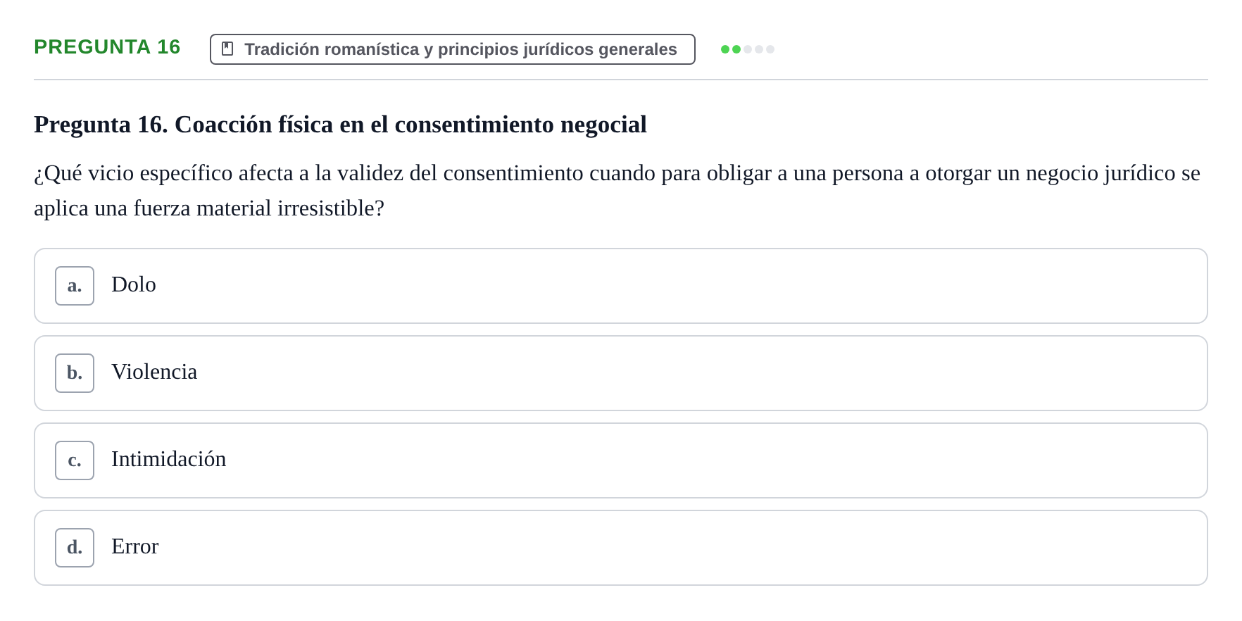 Enunciado: Pregunta 16