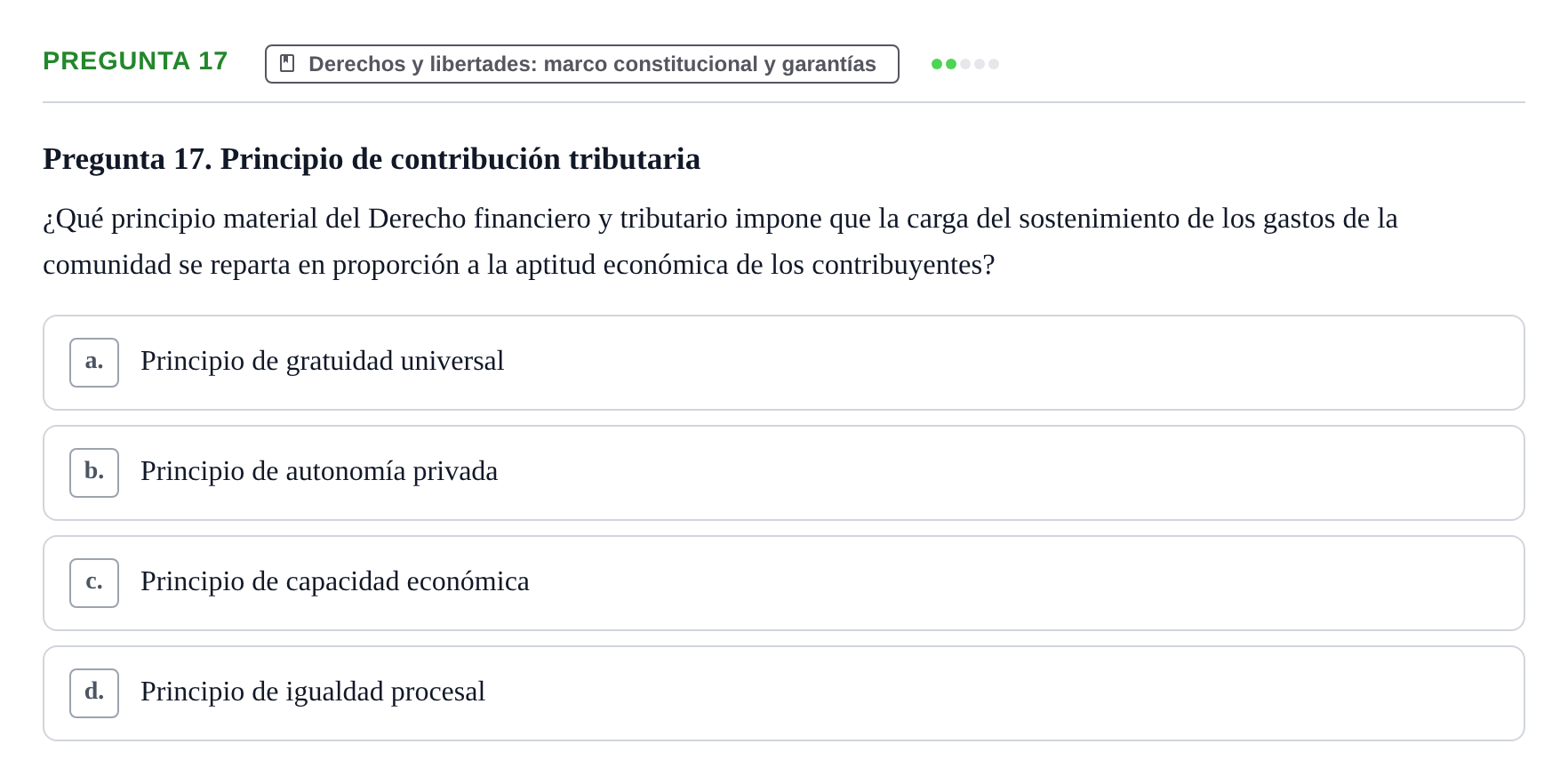 Enunciado: Pregunta 17