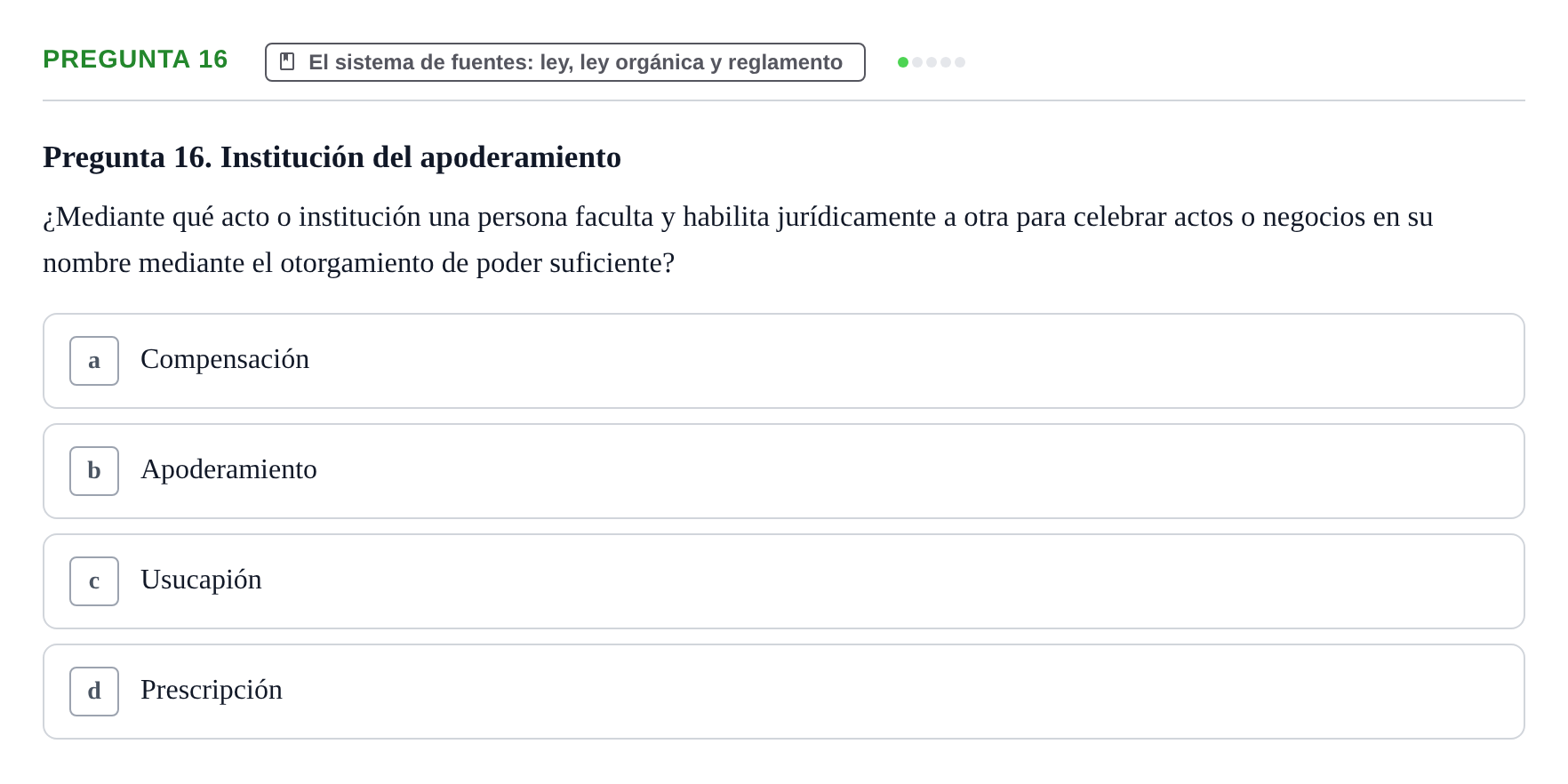 Enunciado: Pregunta 16