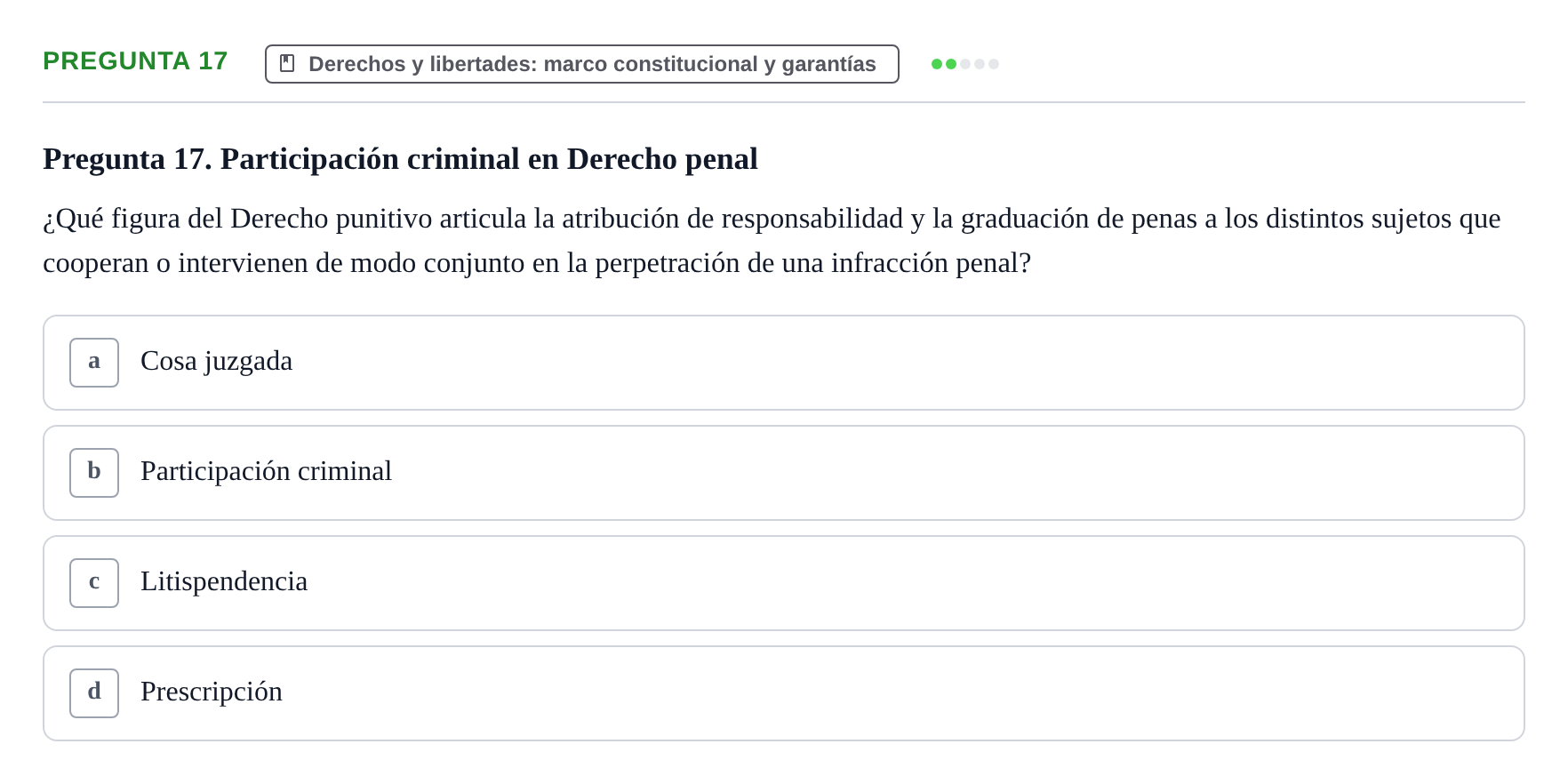 Enunciado: Pregunta 17