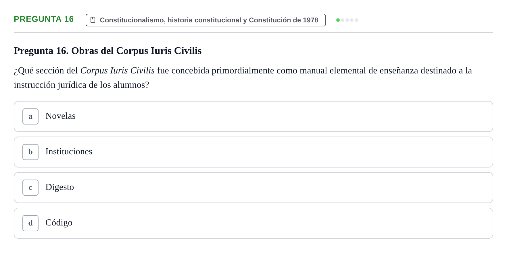 Enunciado: Pregunta 16