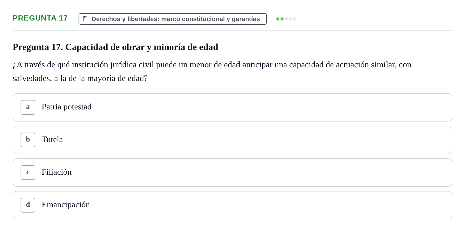 Enunciado: Pregunta 17
