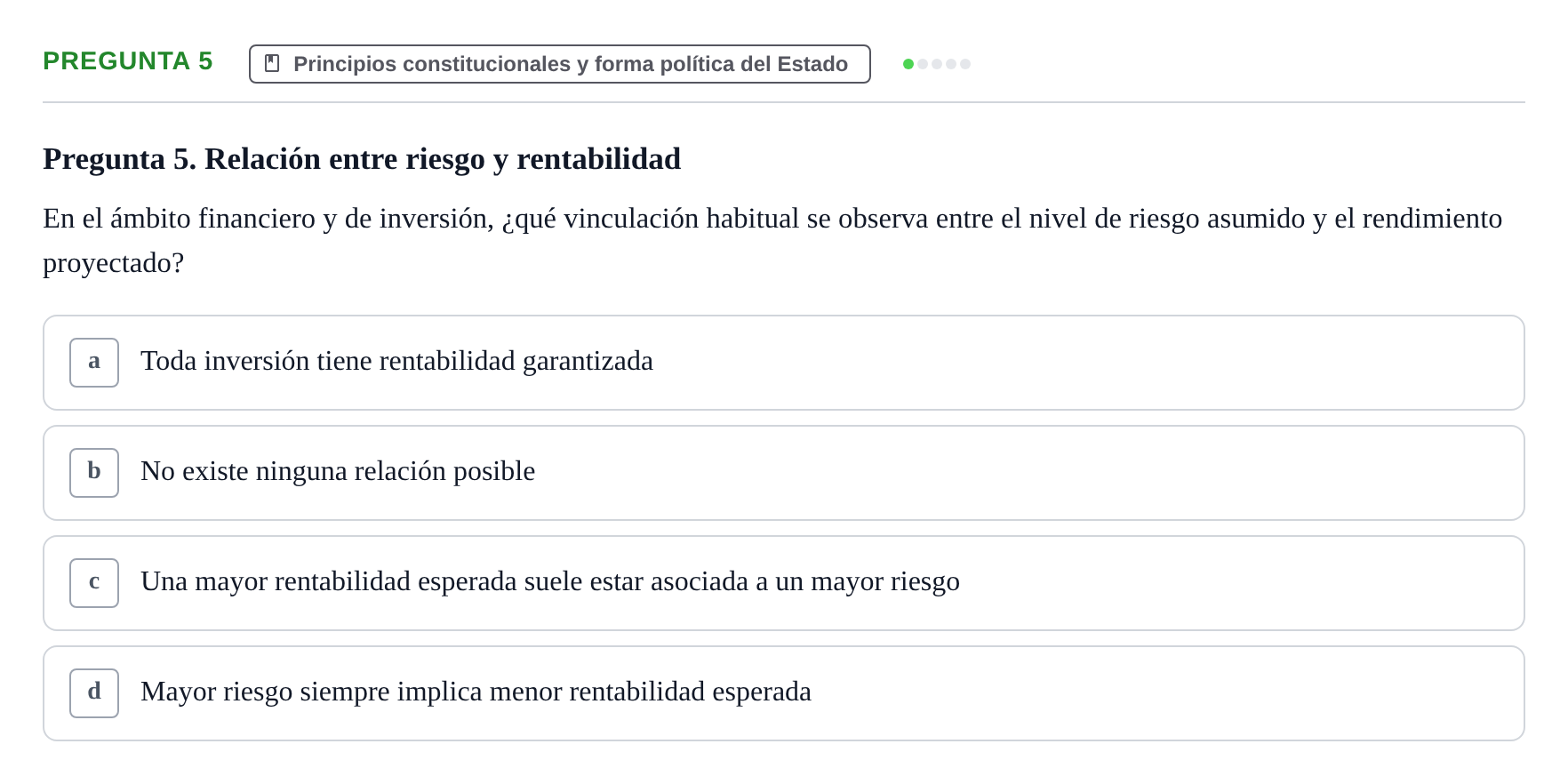 Enunciado: Pregunta 5