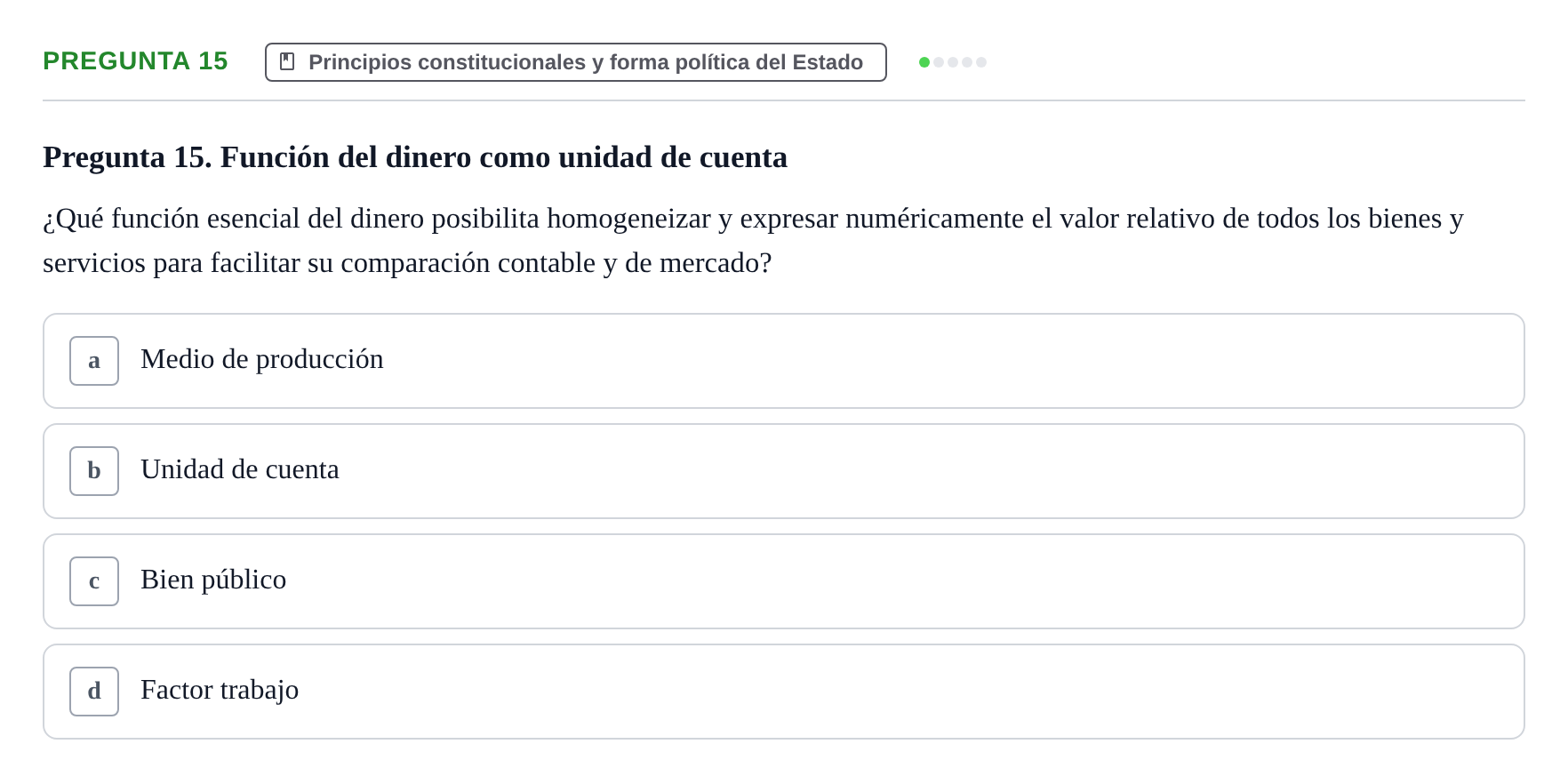 Enunciado: Pregunta 15