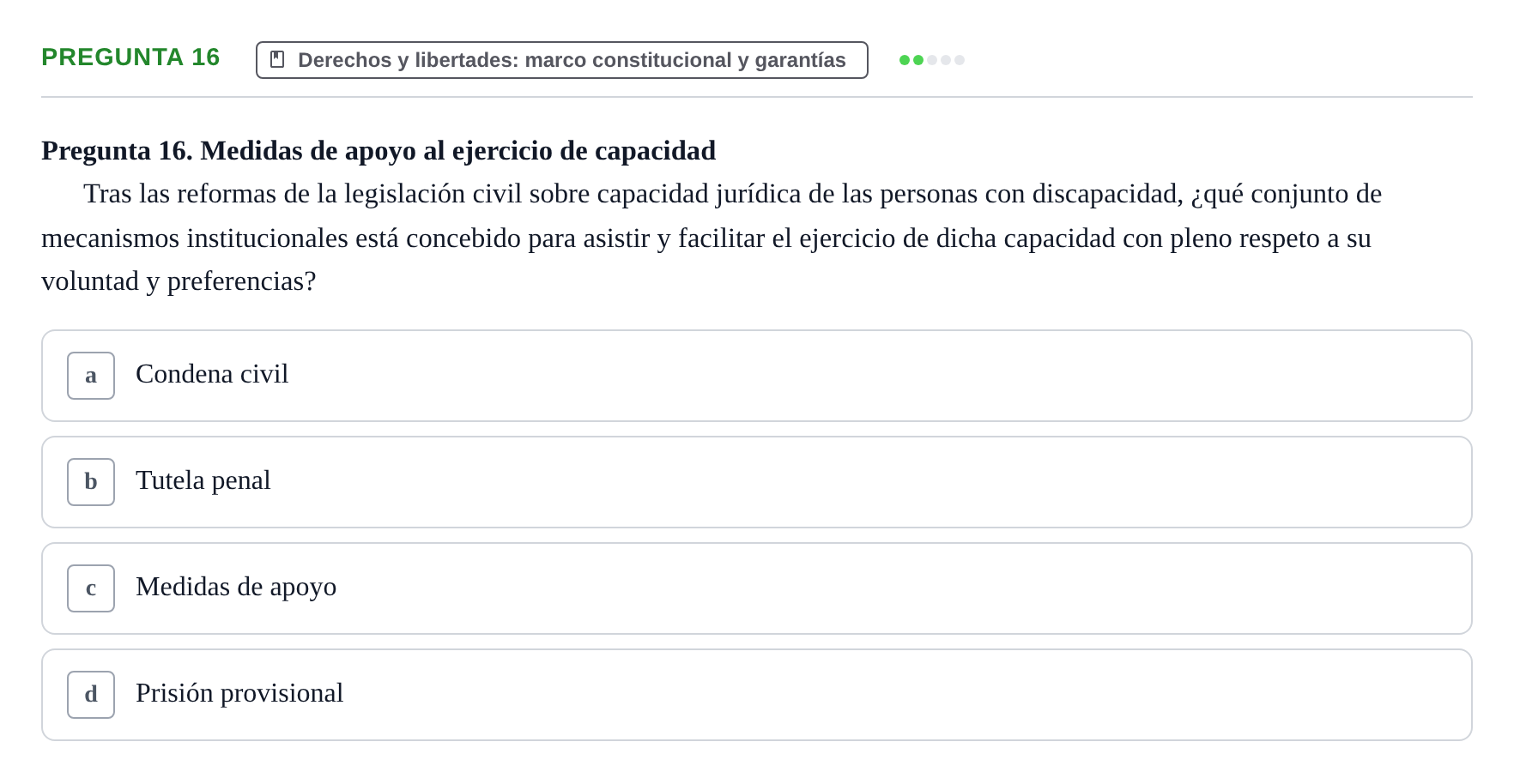 Enunciado: Pregunta 16