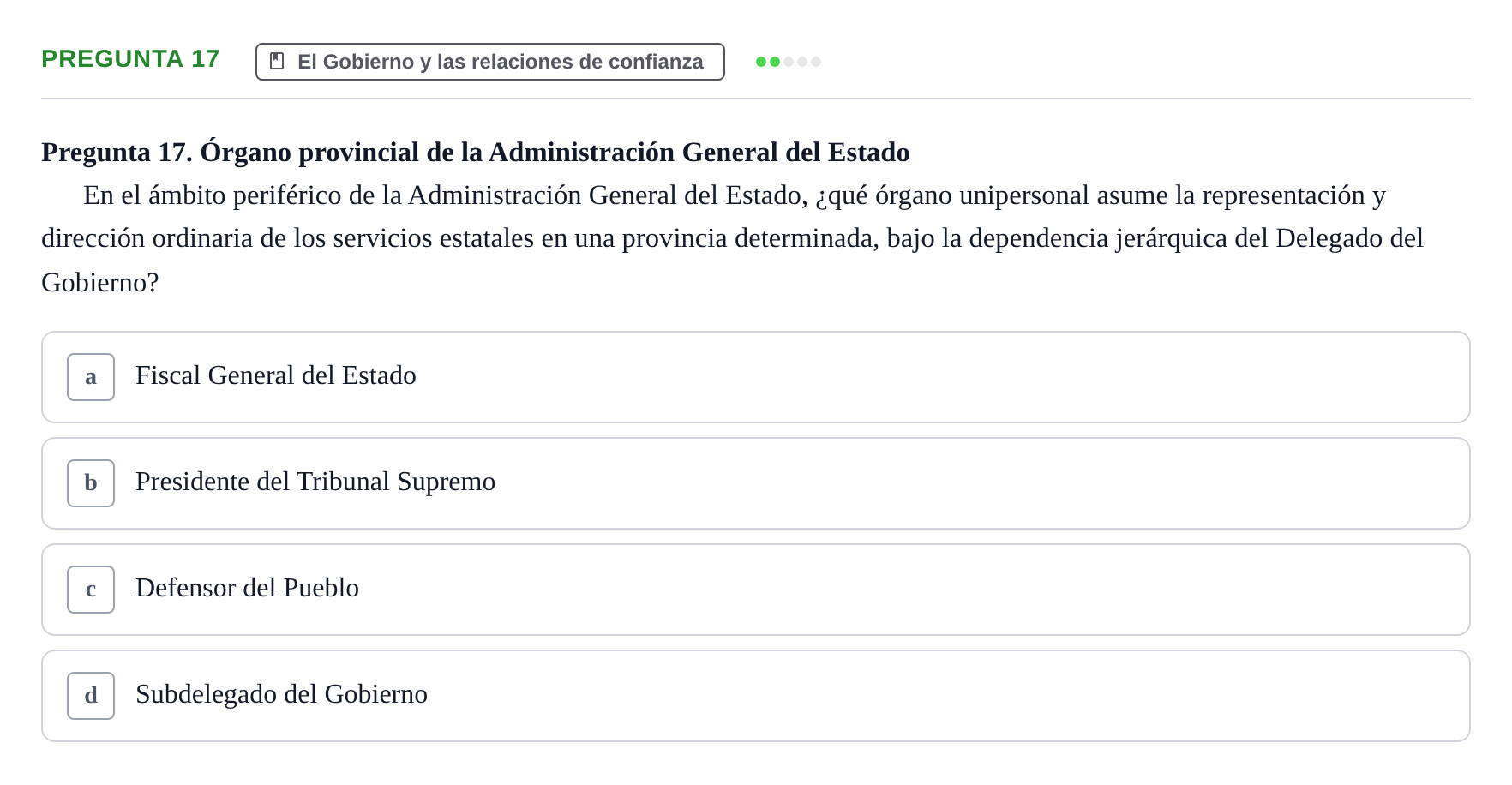 Enunciado: Pregunta 17