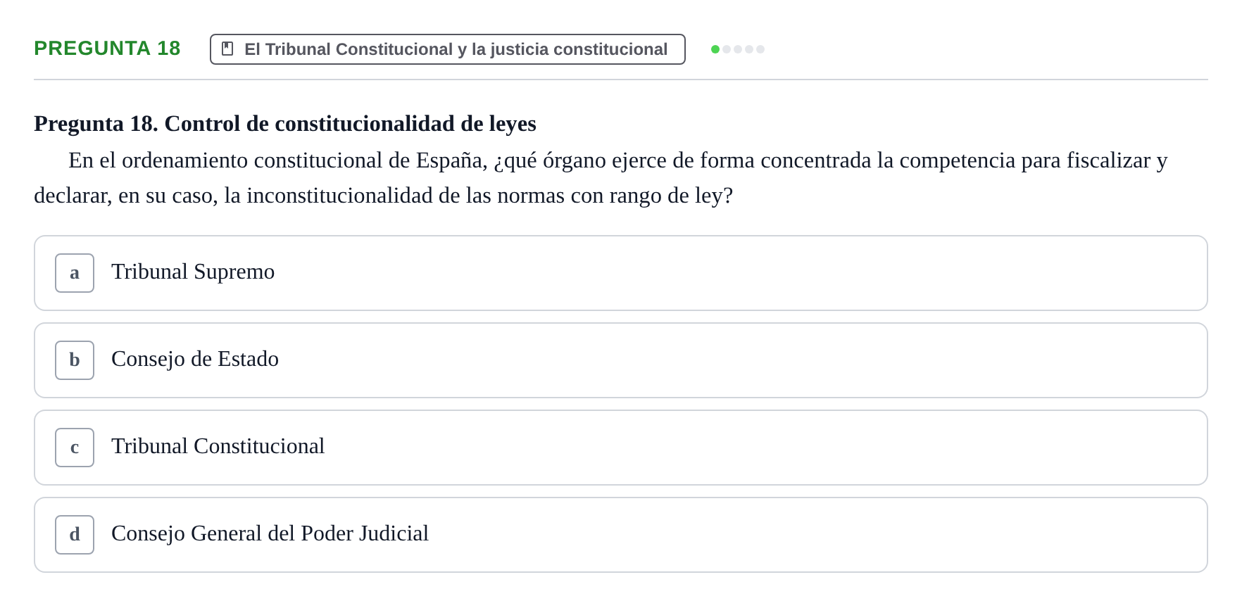 Enunciado: Pregunta 18
