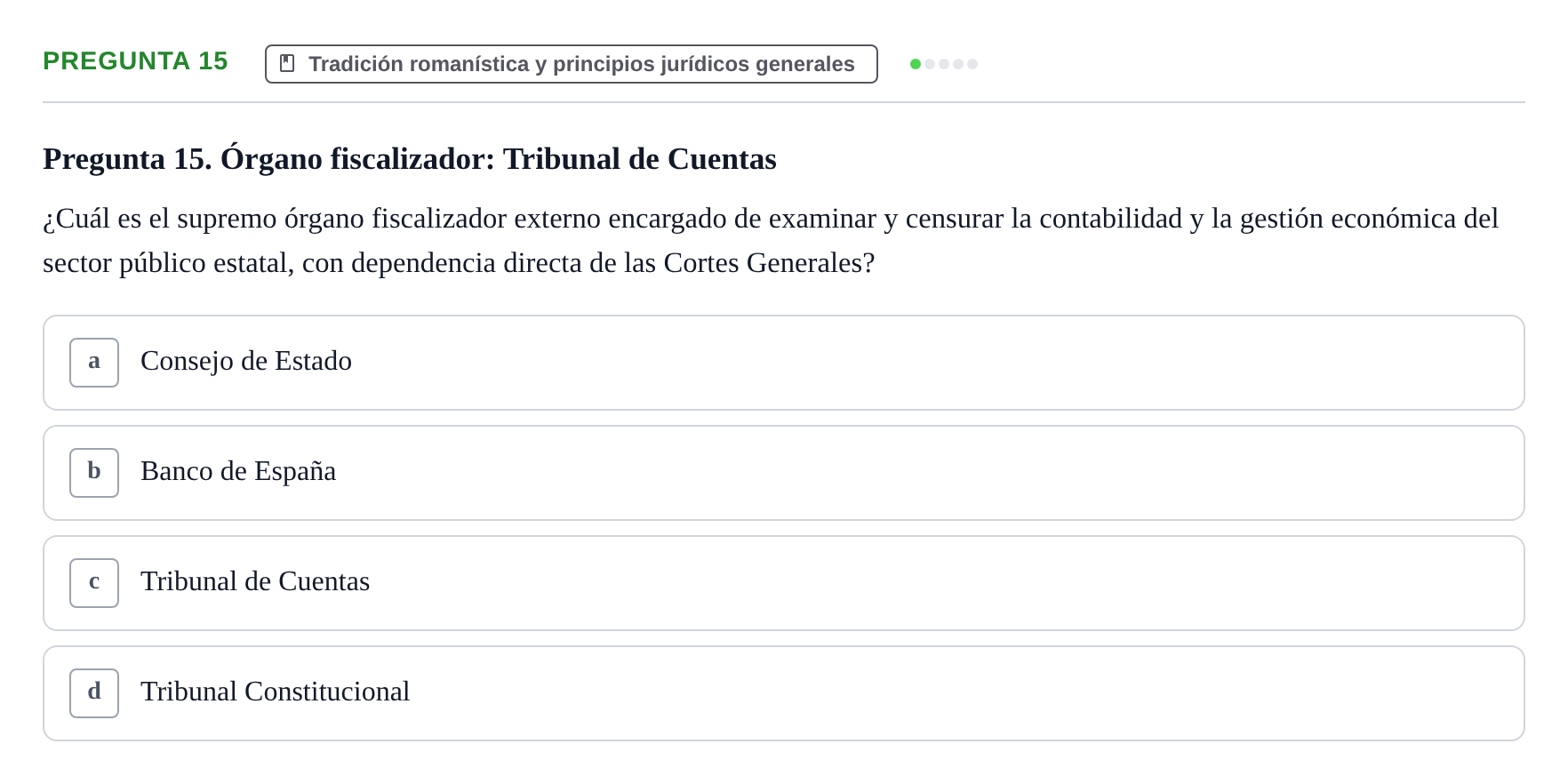 Enunciado: Pregunta 15