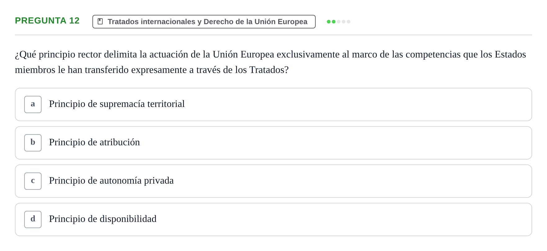 Enunciado: Pregunta 12