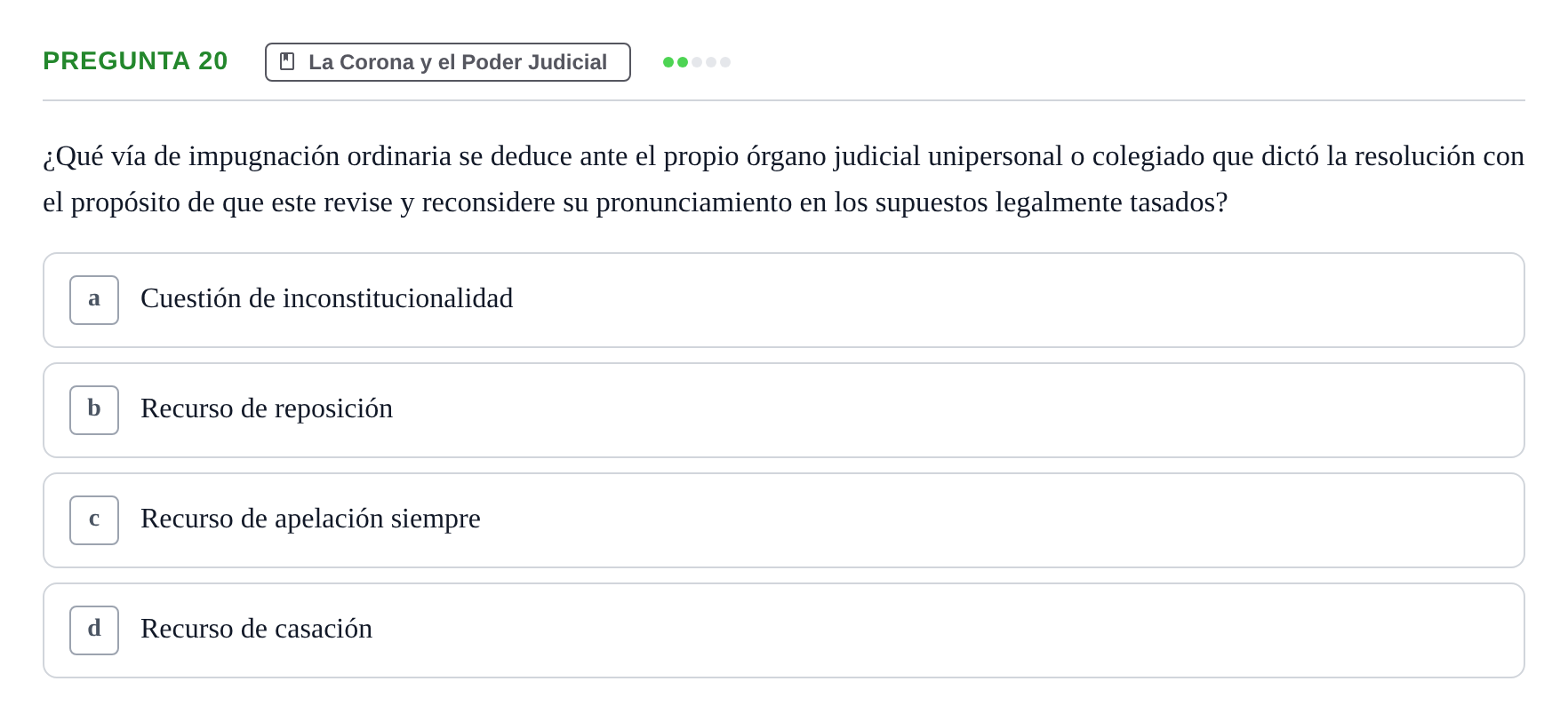Enunciado: Pregunta 20