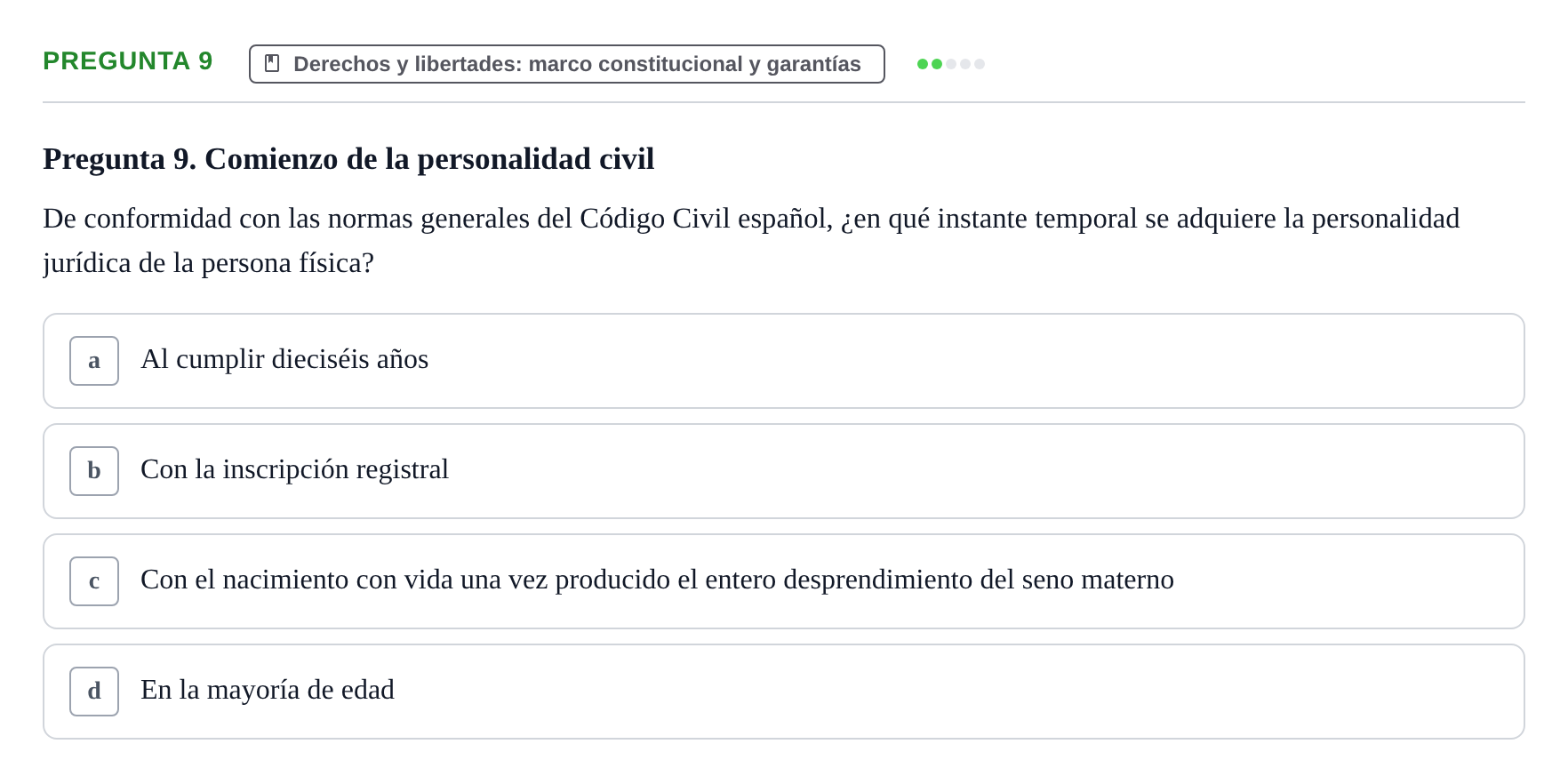 Enunciado: Pregunta 9