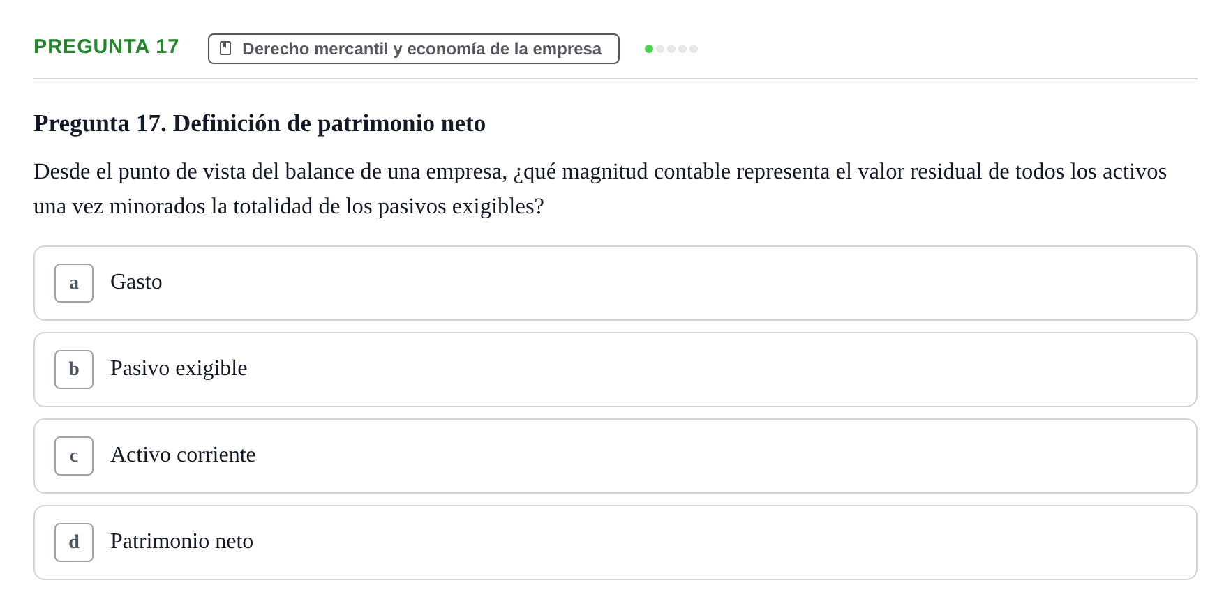 Enunciado: Pregunta 17